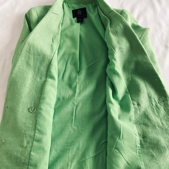 House of Harlow 1960 green linen double breasted blazer Womens Small luxury - Picture 8 of 11